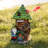 Juliete Resin Pine Cottage and Goblin Garden Statues with Solar Light(10.2 Inch)