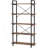 5-Tier Rustic Brown Industrial Metal Bookshelf Unit