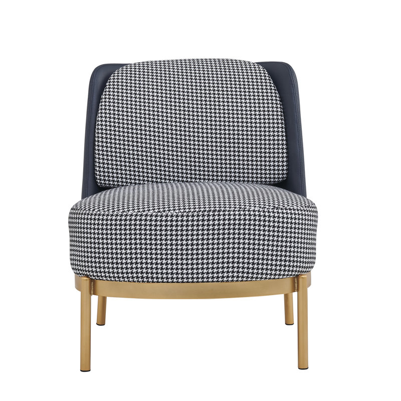 Fauteuil demi-tonneau en velours Lamja