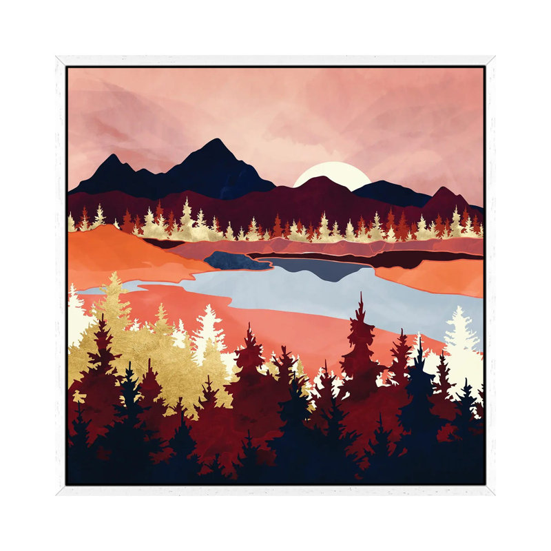 Grapefruit Sky - Print on Canvas, 45.72 cm H x 45.72 cm W, White Framed