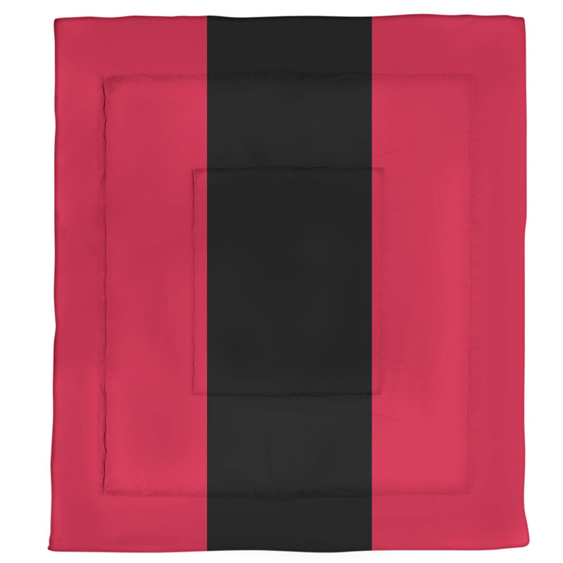 Édredon simple réversible Baltimore Baseball, Édredon très grand, Rouge / noir / rouge