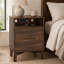  Table de chevet moderne Mid-Century avec tablette ouverte et station de charge-550995512