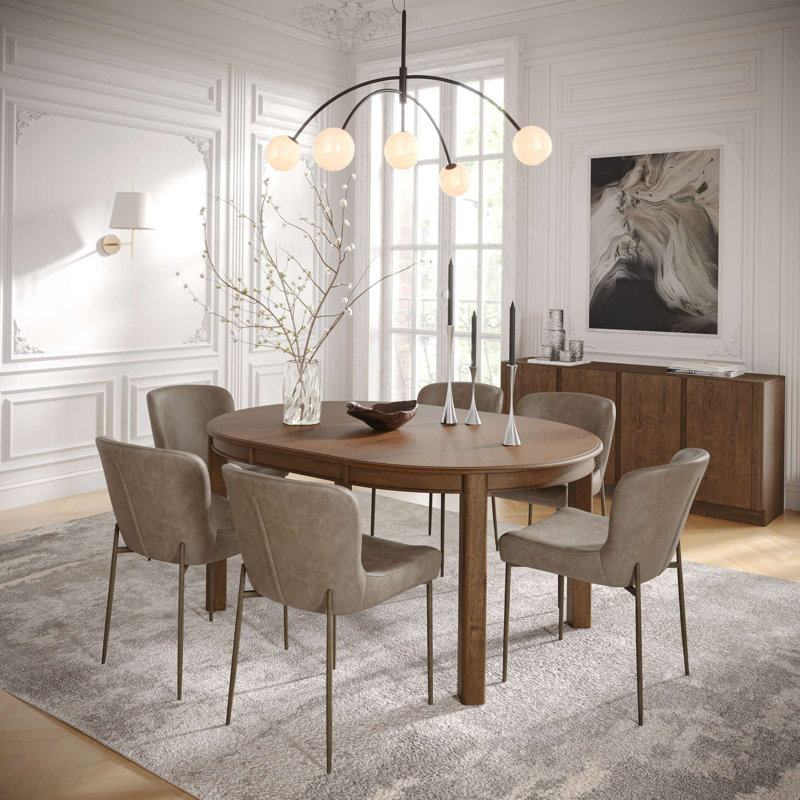 Chaise de salle à manger rembourrée Easley, Fumée