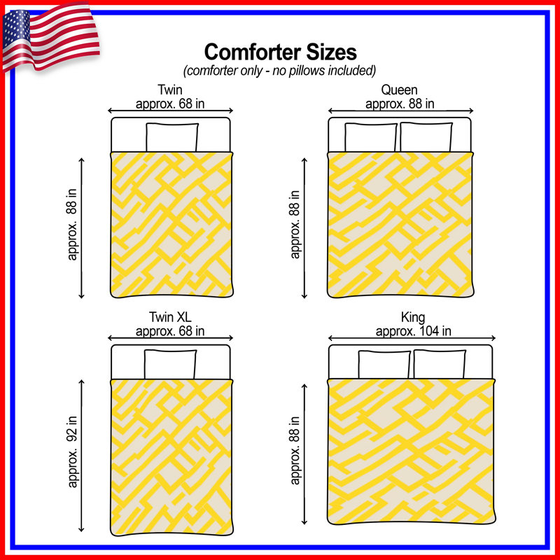 Yellow Beige Maze Comforter, Queen