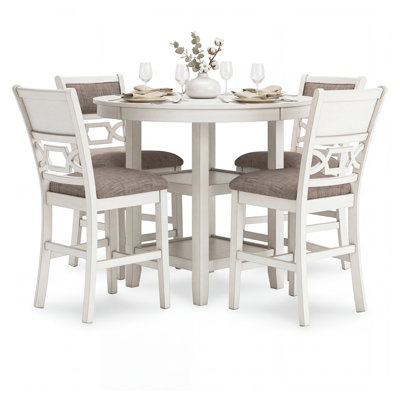 Table de salle à manger à hauteur de comptoir Dalvin et 4 tabourets de bar (ensemble de 5)