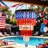 Solar Powered Outdoor Hanging Chandelier，250Th Independence Day , Patriotic Red White Blue Crystal Chandelier Outdoor Hanging Light,  For 4Th Of July, Garden Patio Gazebo Party