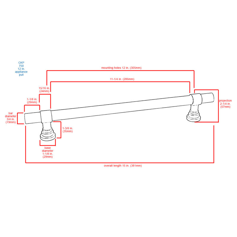 Charlotte 12" Center Appliance Pull