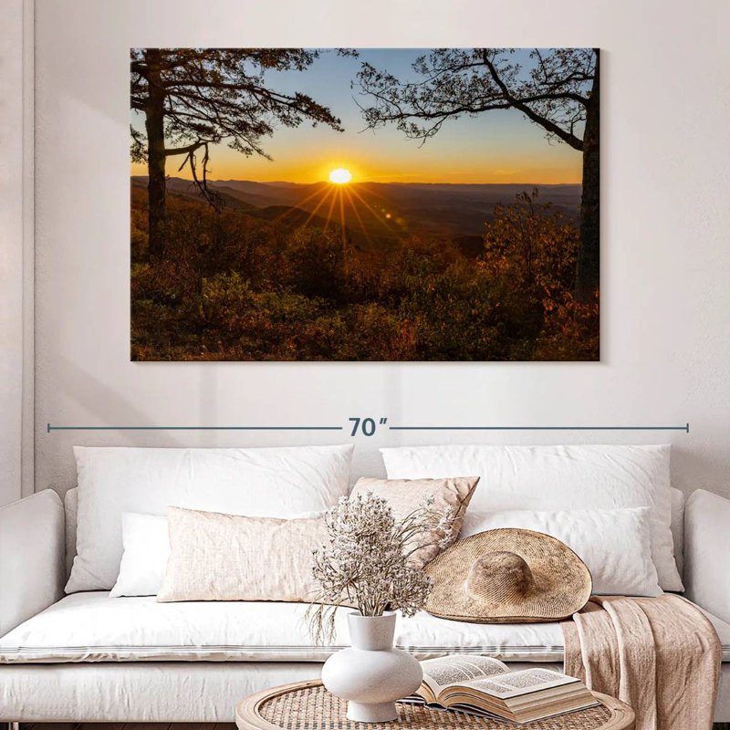 Blue Ridge Parkway au coucher du soleil, H 34 po x l 51 po