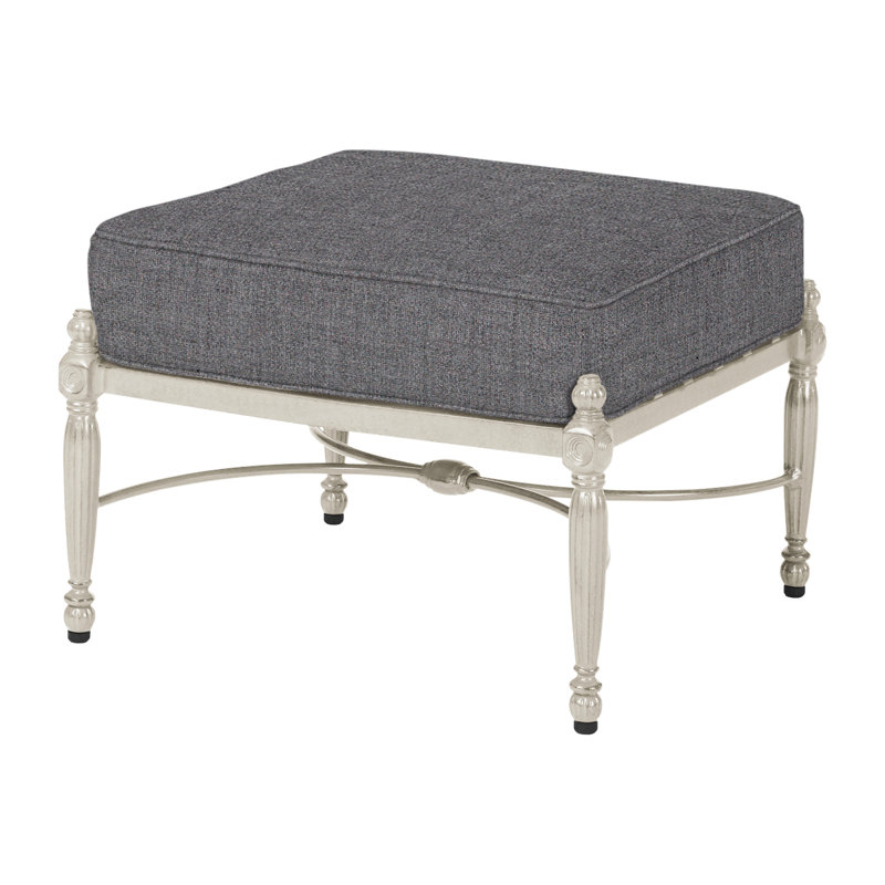 Bel Air Ottoman with Sunbrella Cushions, Cast Slate Sunbrella® Plainweave, Midnight Gold