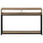 Table d'appoint pour chambre - couleur taupe, base de console de salon en métal noir, design fonctionnel