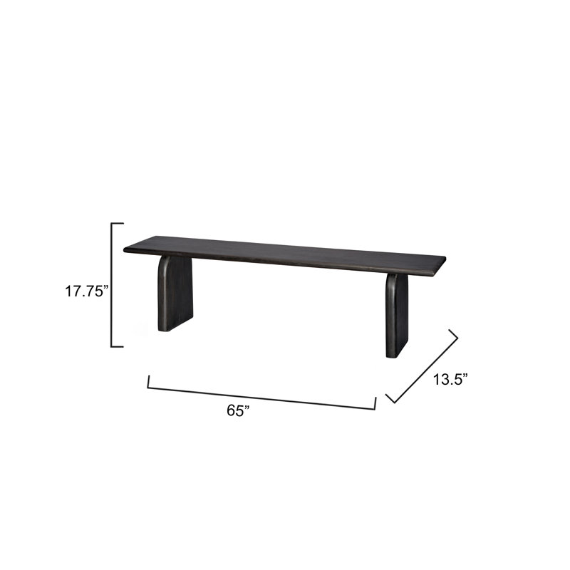 Arc Solid Wood Dining Bench, Black