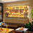 Wall Mounted Wine Rack Metal Frame Artificial Wood-105508924-105508920