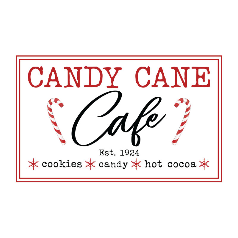 Candy Cane Café - Wrapped Canvas Print, 20cm H x 30cm W x 3.8cm D