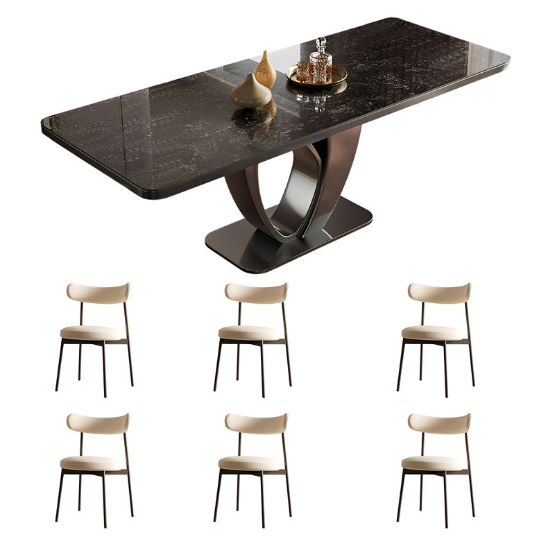 Ensemble de table et de chaises rectangulaires Home Rock, H 29,52 po x L 78,74 po x l 35,43 po