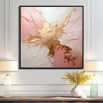 «Gold and Pink Paint Fusion», reproduction d'art encadrée