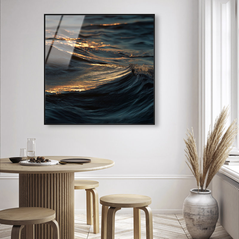 Sunset Sea I Print by Oliver Gal, 41" H x 41" W, Black Floater Frame