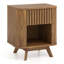 Table de chevet en bois pour table de chevet avec tiroir et tablette ouverte-129398687