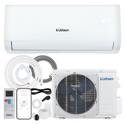 Système de climatisation/chauffage mini-split 12 000 BTU avec thermopompe 1 tonne et trousse d'installation, blanc, 115 V