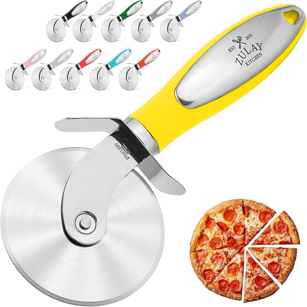 KitchenAid Classic Pizza Wheel with Sharp Blade For Cutting Through Crusts,  Pies and More, Built In Finger Guard for Safety and Comfort Grip to