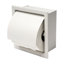 Porte-papier hygiénique encastré en acier inoxydable brossé avec couvercle ALFI Brand ABTP77-BSS