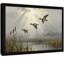 Reproduction d'art encadré noir, oiseaux volants sur la mer, style rétro-1652519885