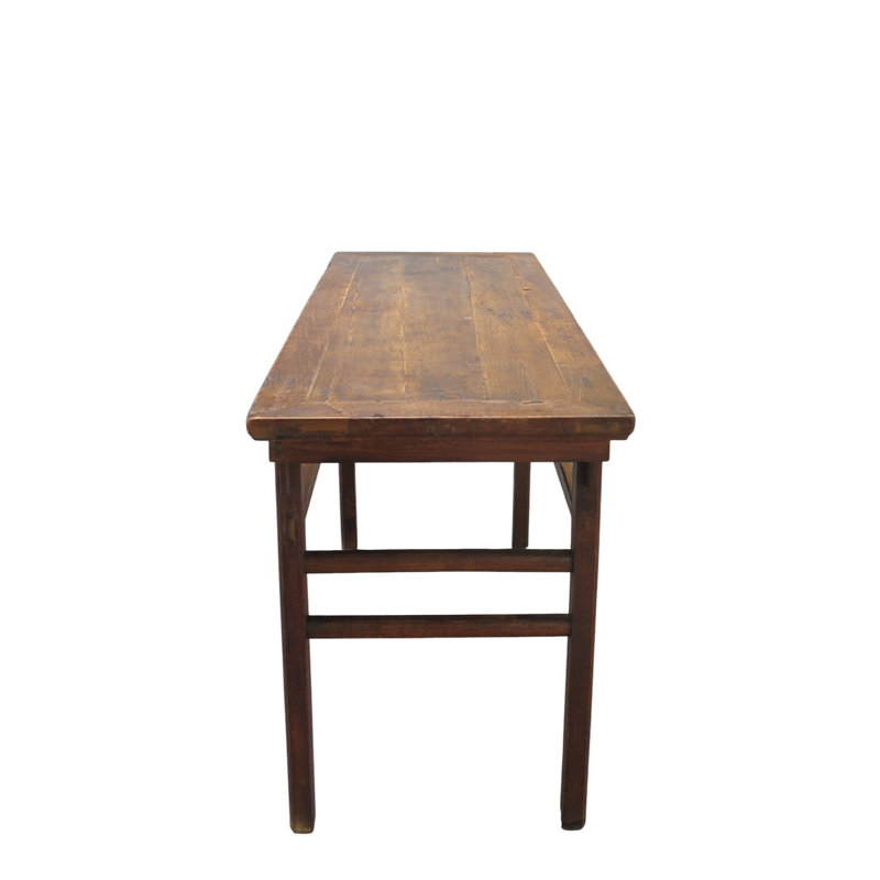 62" Long Antique Brown Console Table