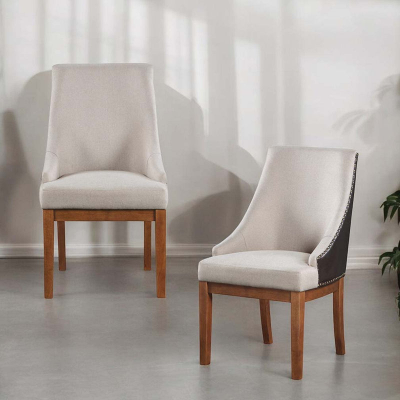 Ensemble de chaises de salle à manger rembourrées en cuir avec dossier rembourré, 4 pieds