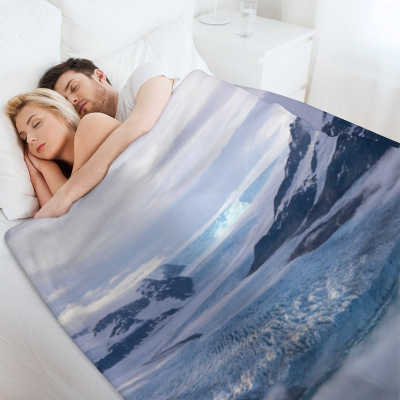Jeté en flanelle Glacier Ice View, couverture douce et chaude pour salon, 40 po x 50 po