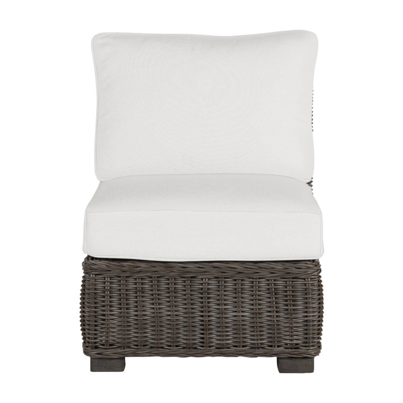 Rustic Woven Sectional Slipper Chair, No Welt, Black Walnut, Linen Navy