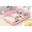 Lit plateforme double rembourré avec et DEL, bois de rose +, aucun sommier nécessaire, guide d'assemblage rapide, ceinture à DEL, fabrication solide des lattes de matelas solides, méthode simple-719954771