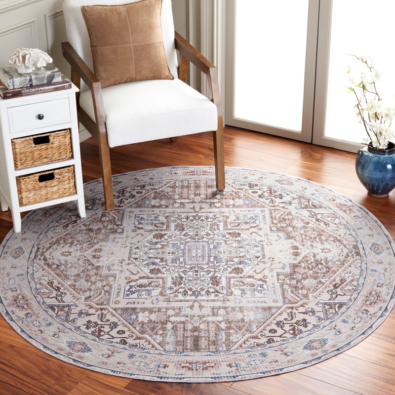Tapis oriental lavable à la machine Arizona Performance, Rond 6 pi
