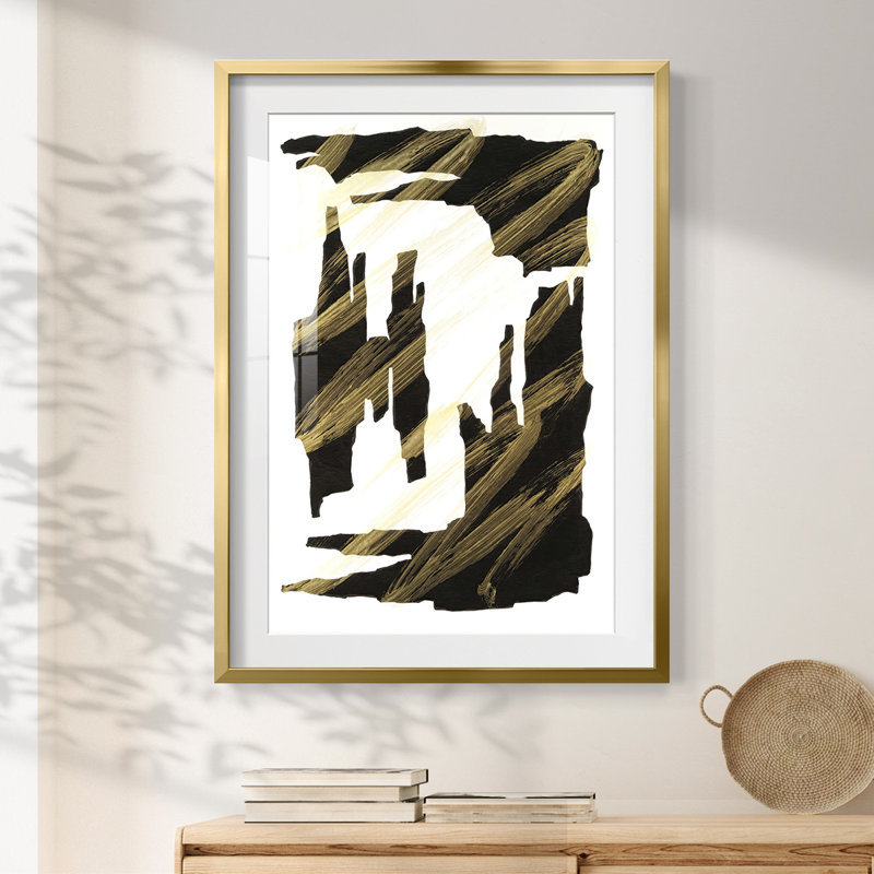 Onyx Obelisks II -Framed Print, Gold