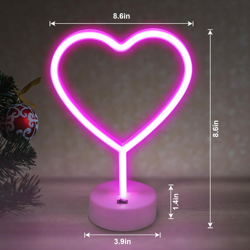 Ensemble de 2 décorations lumineuses à DEL pour la Saint-Valentin