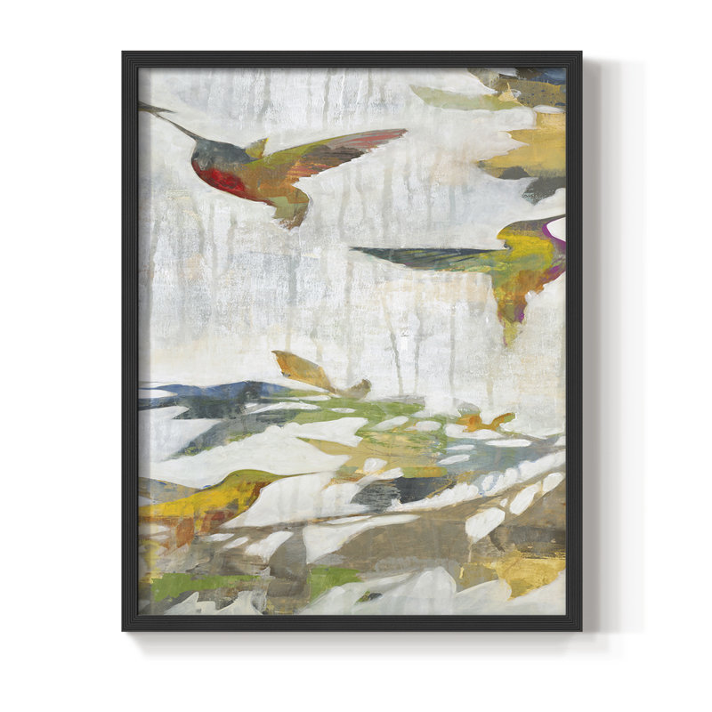 Reproduction encadrée Garden Party V2 - bois massif, Noir, H 14 po x l 11 po