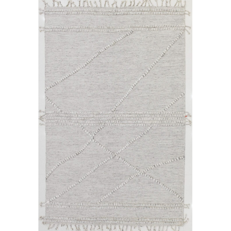 Clearance One-of-a-Kind Rectangle 8'2" X 10' Wool Area Rug White