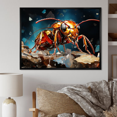Art Deco Forager Gold Ant I sur impression sur toile