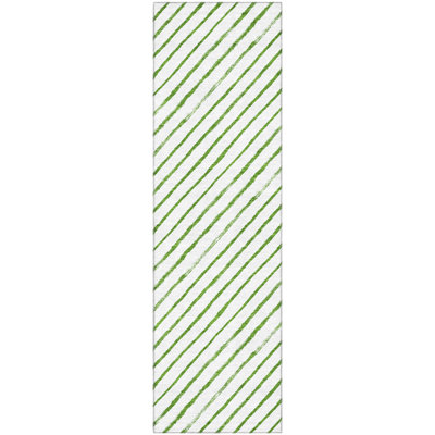 Premium Machine Washable Dockside AMF1819 Striped Holiday Rug