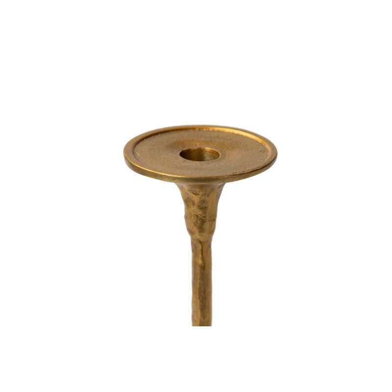 Aluminum Tabletop Candlestick, 41cm H x 14cm W x 14cm D, Gold