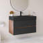 Meuble-lavabo mural 36 po avec lavabo noir-507403582