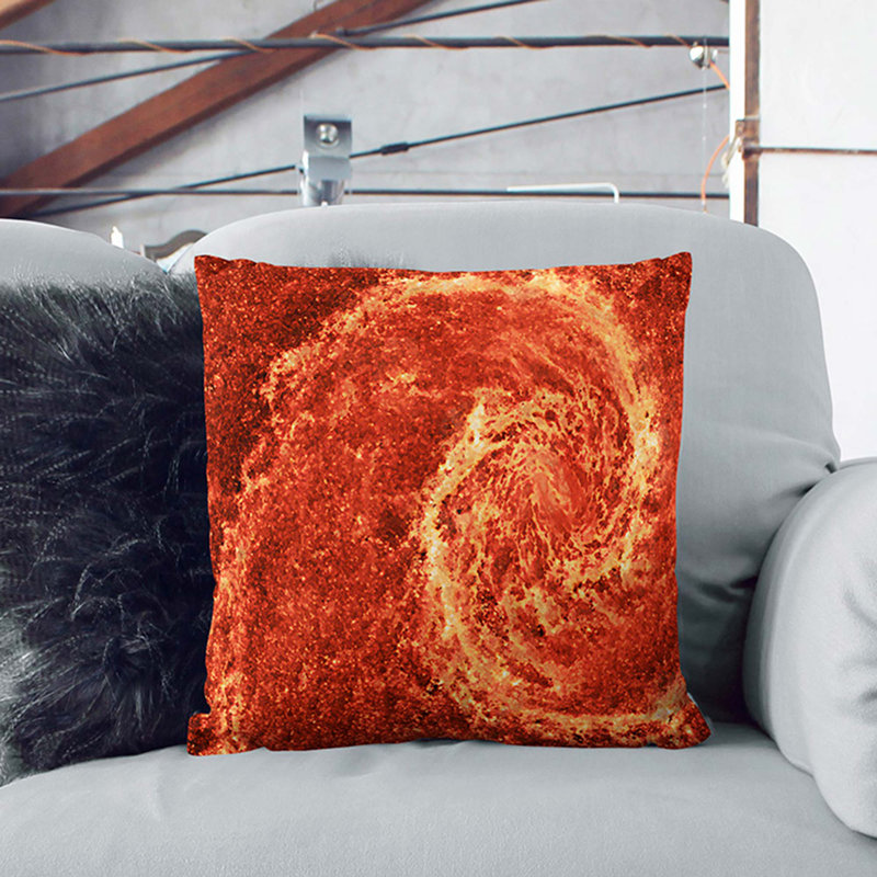 Universe Vol.29 Cushion with Filling, 40cm H x 40cm W x 15cm D, Orange/Yellow