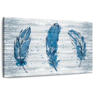 Plumes bleues sur bois Kerner