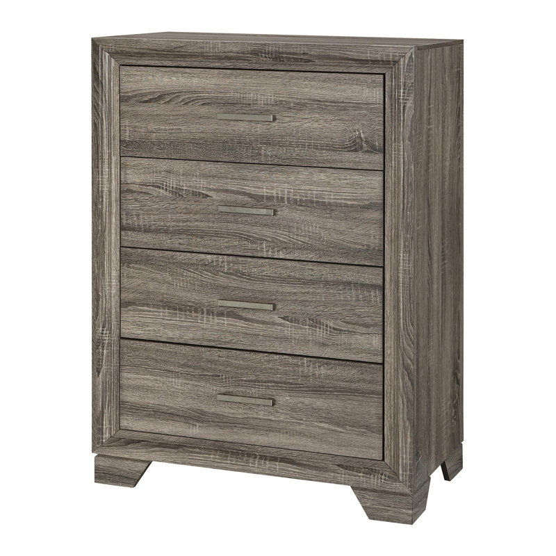 Commode 4 tiroirs chêne brun