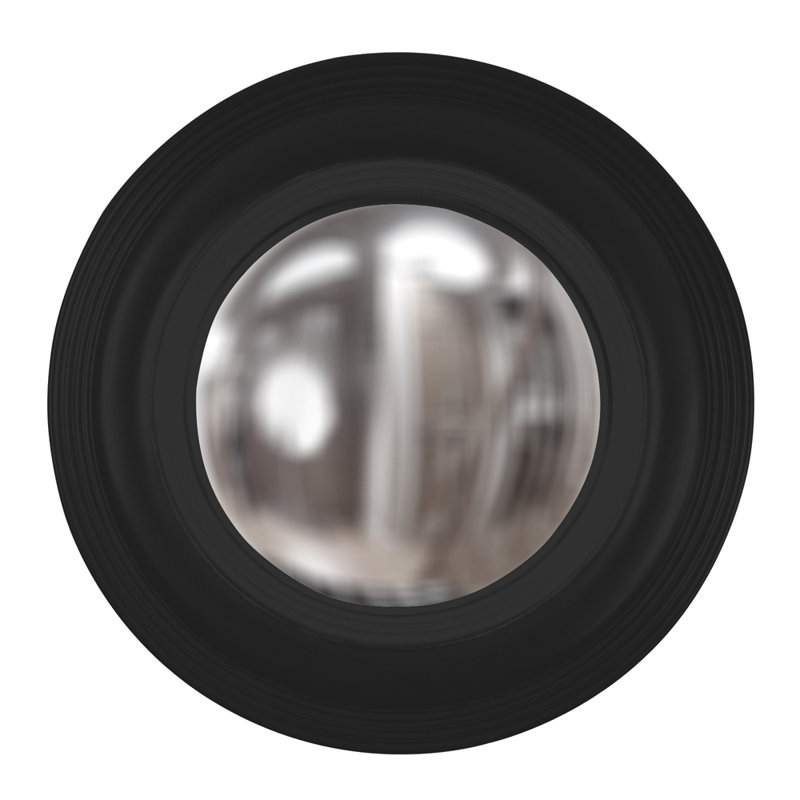 Round Mirror, Glossy Black