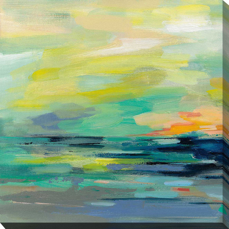 Pacific Beach I - peinture, Toile tendue, H 36 po x l 36 po x P 1,5 po