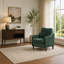 Fauteuil d'appoint moderne du milieu du siècle en velours côtelé avec pieds en bois massif-125673910-125673911