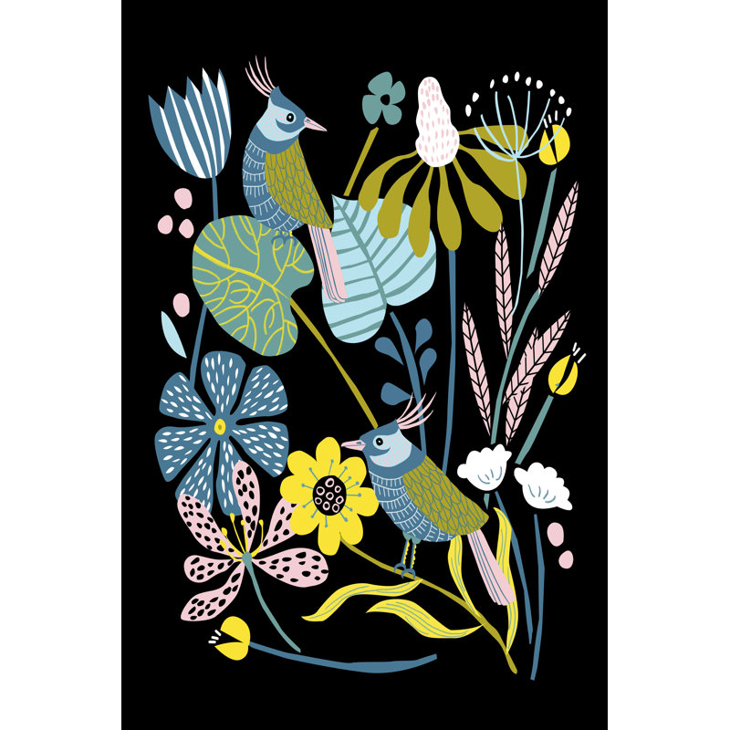Pleasure Garden I by Melissa Wang - Wrapped Canvas Painting, 122 cm H x 81 cm W, Black Floater Framed