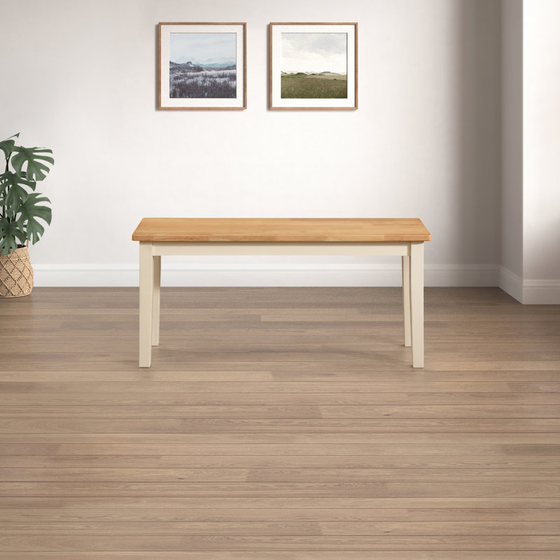 Alissah Solid Wood Farmhouse Dining Table Set with x1 Alcazar Dining Bench