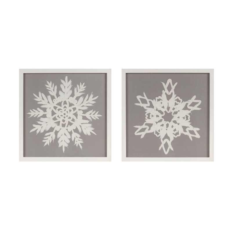 Plaque de flocon de neige encadrée (ensemble de 3)
