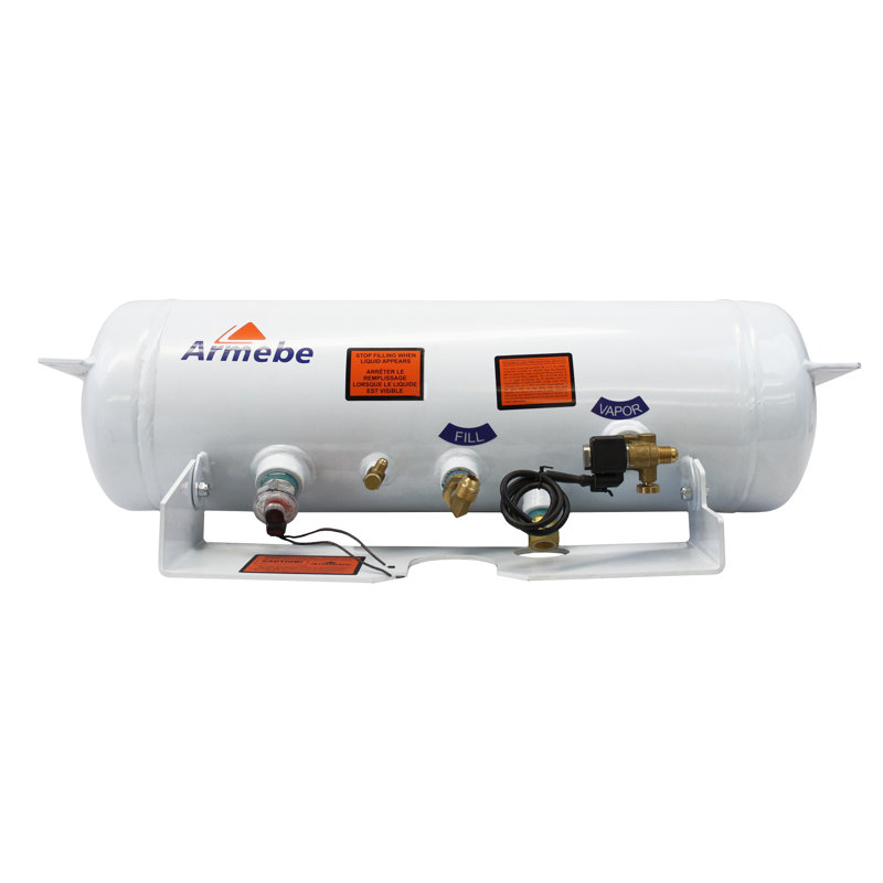Réservoir de propane horizontal en acier Flame King 5,9 gallons ASME avec remplissage à distance et raccords de purge