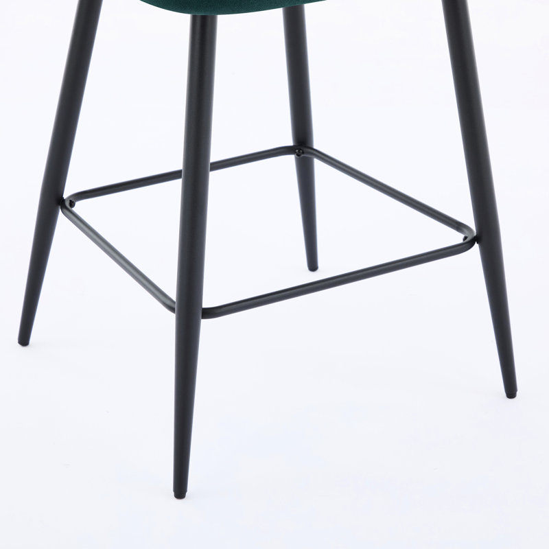 Chaises de bar en velours de 2 avec pieds en fer réglables pour les espaces de rassemblement intérieurs Structure robuste et confortable